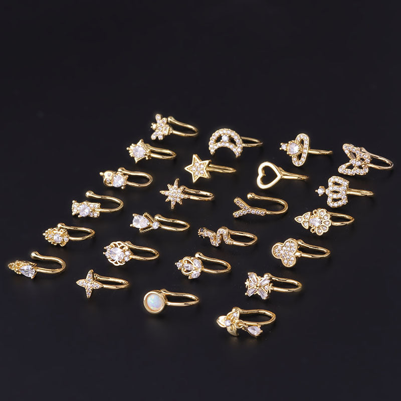 Fashion Geometric Metal Plating Nose Studs