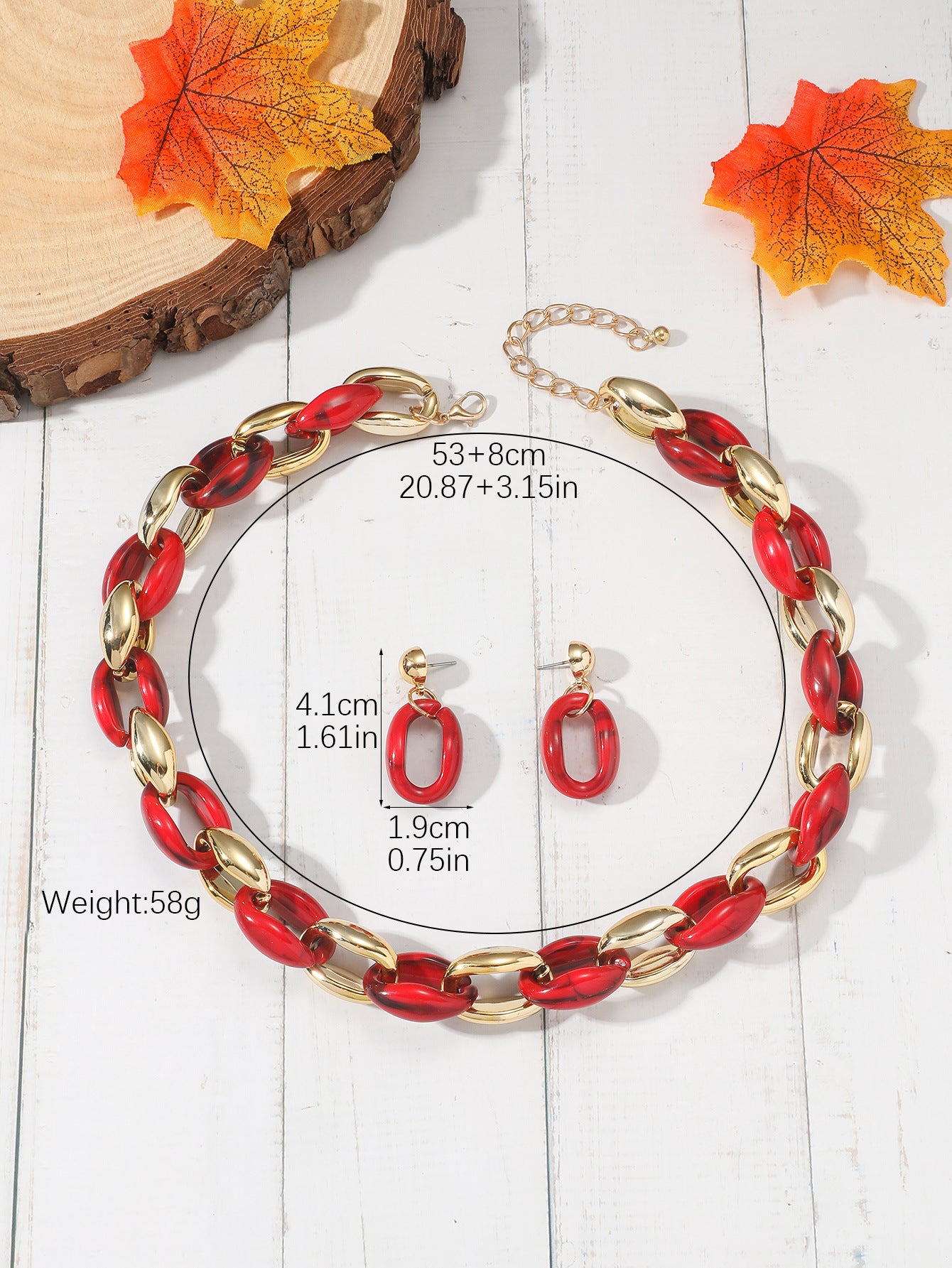 Basic Color Block Plastic Resin Plating Gold Plated Women's Jewelry Set
