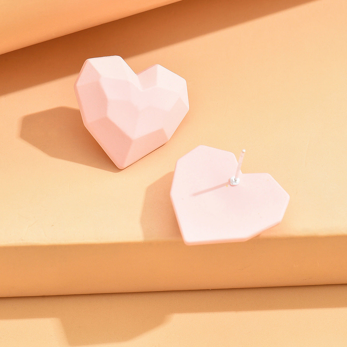 1 Pair Ig Style Heart Shape Plating Arylic Ear Studs