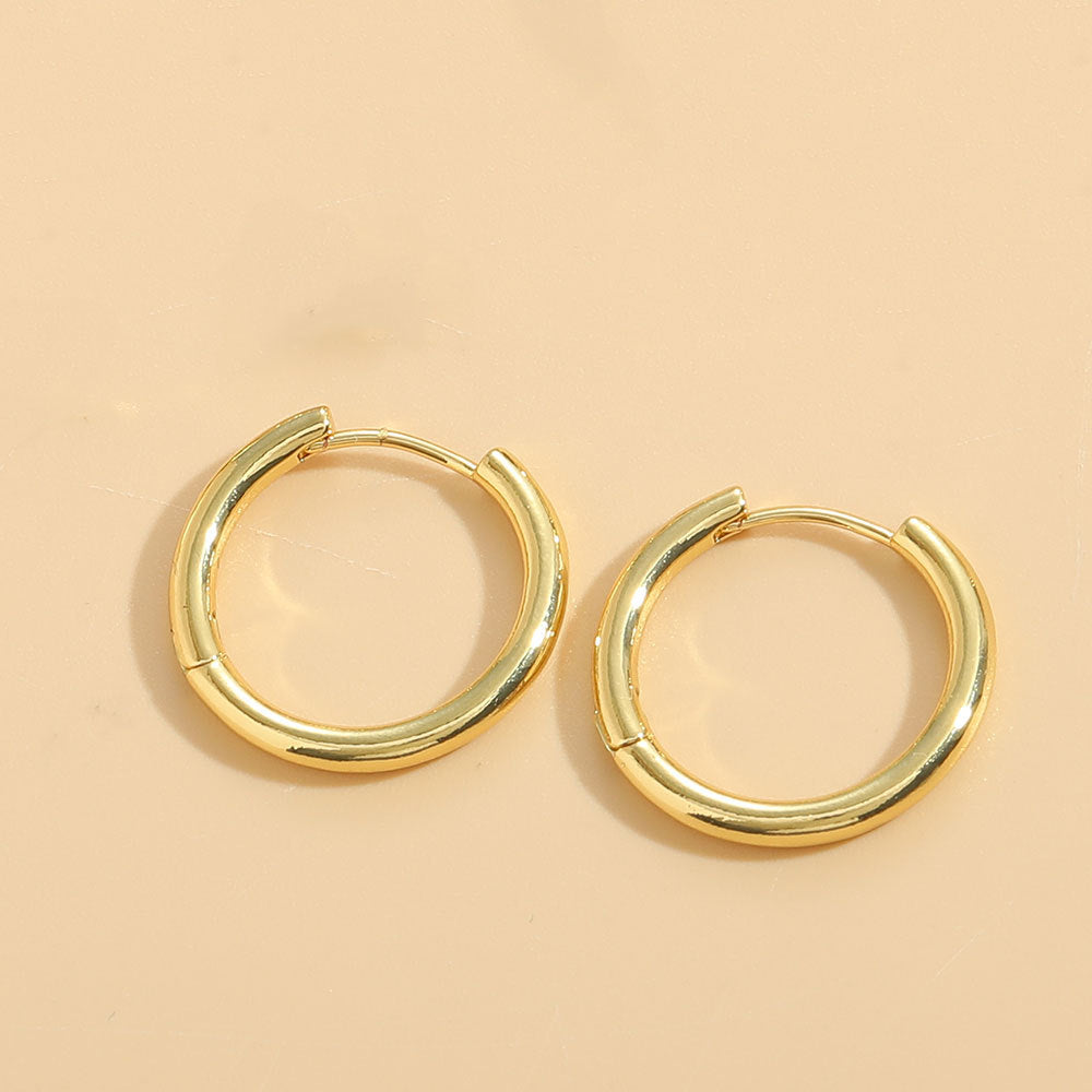 Cross-border new literary retro versatile personality ring earrings are niche fashion brushed design earrings jewelry women