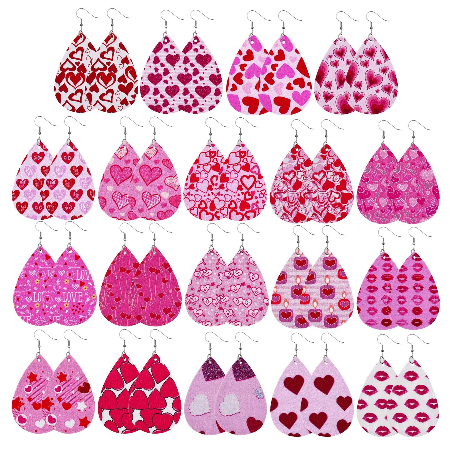 1 Pair Casual Elegant Heart Shape Pu Leather Drop Earrings