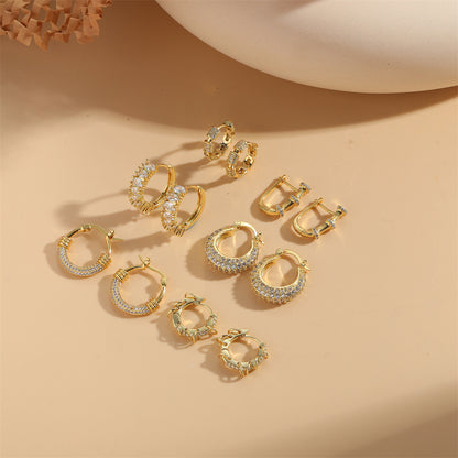 Cross-border hot-selling French retro light luxury U-shaped design earrings, Korean personality, Hong Kong style, versatile earrings, jewelry women