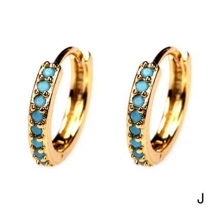 Fashion Geometric Diamond Copper Artificial Gemstones Earrings