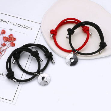 Casual Simple Style Geometric Alloy Plating Valentine's Day Couple Bracelets