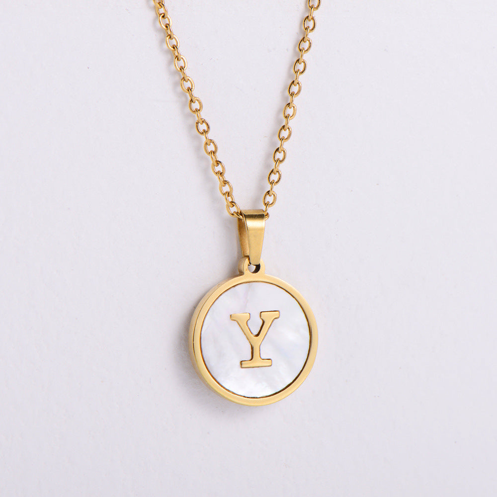 Simple Style Letter Shell Pendant Necklace