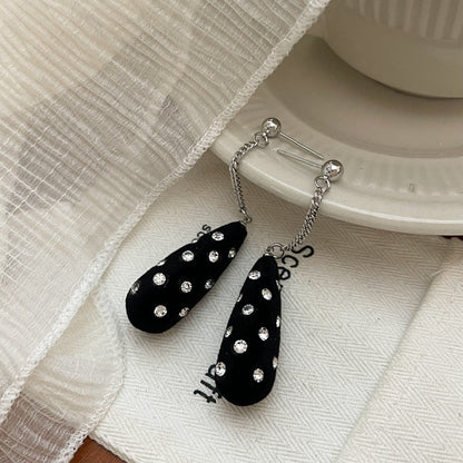 Wholesale Jewelry Simple Style Water Droplets Alloy Rhinestones Stoving Varnish Plating Inlay Drop Earrings