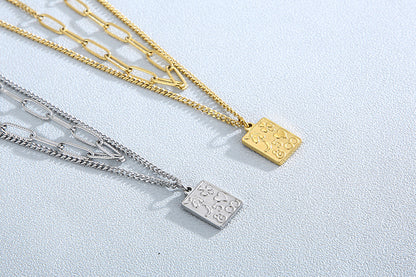 New Necklace Double-layer Chain 18k Stainless Steel Sweater Chain Wholesale