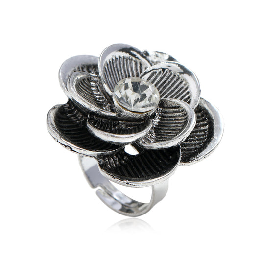 Wholesale Jewelry Retro Distressed Flower Ring Gooddiy