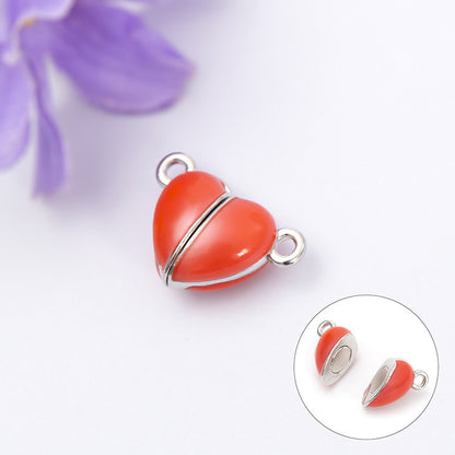 Simple Style Heart Shape Alloy Enamel Jewelry Accessories
