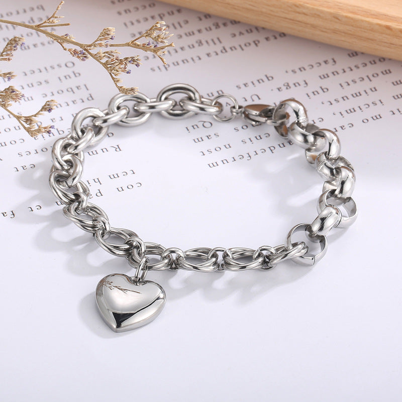 Fashion Heart Shape Titanium Steel Bracelets Stainless Steel Bracelets