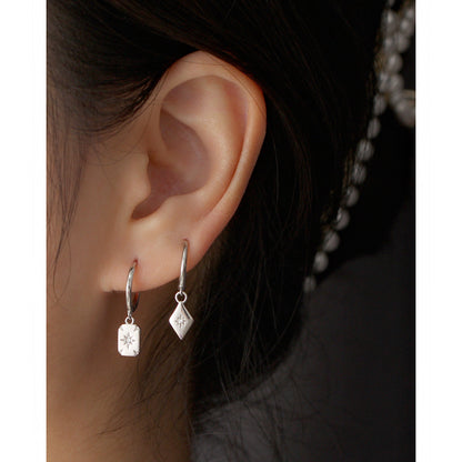 Fashion Geometric Sterling Silver Plating Zircon Earrings 1 Pair