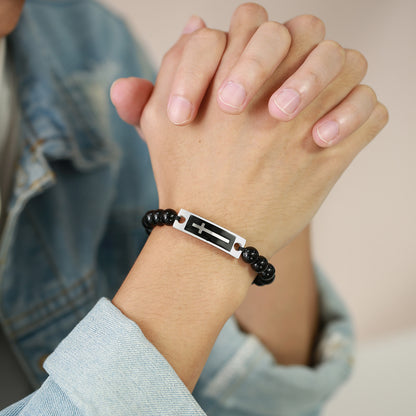 Fashion Cross Agate Braid Bracelets