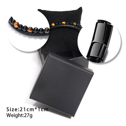 Fashion Geometric Natural Stone Titanium Steel Bracelets