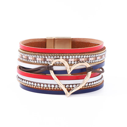 Wholesale Jewelry Streetwear Geometric Pu Leather Plating Bangle