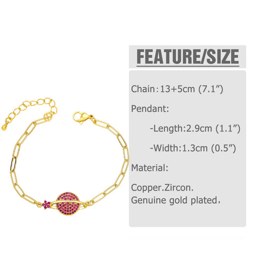Fashion Planet Female New Copper Bracelet Jewelry