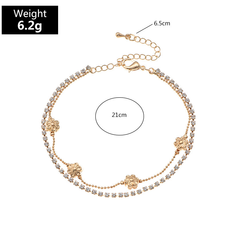 Simple Shell Starfish Diamond Anklet Wholesale