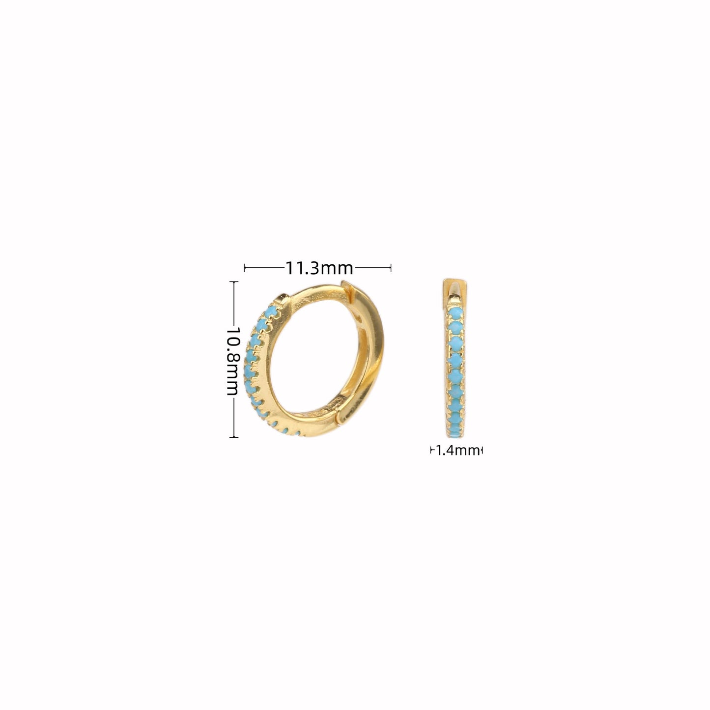 1 Pair Simple Style Circle Sterling Silver Inlay Zircon White Gold Plated Gold Plated Earrings