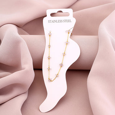 Wholesale Jewelry Modern Style Geometric Titanium Steel 18k Gold Plated Anklet