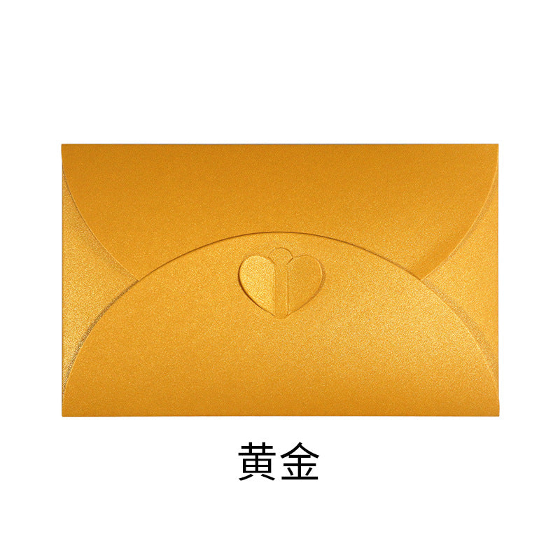 Factory direct sales love buckle pearlescent paper envelope bronzing creative high-end business invitation envelope bronzing logo