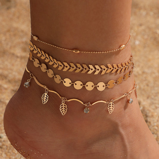 Fashion Geometric Alloy Plating No Inlaid Women's Anklet