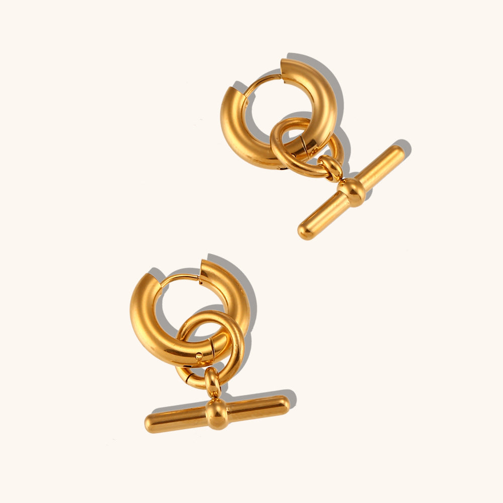 Simple Style Geometric Stainless Steel Titanium Steel Plating Earrings Necklace