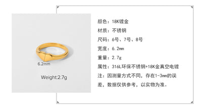 Korean Thick Hollow Stainless Steel Ring