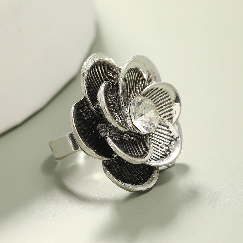 Wholesale Jewelry Retro Distressed Flower Ring Gooddiy