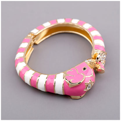 Elegant Streetwear Animal Alloy Enamel Inlay Artificial Diamond Women's Bangle