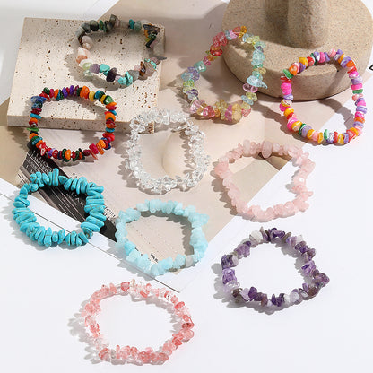 Beach Geometric Natural Stone Turquoise Irregular Bracelets