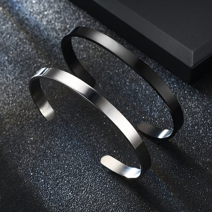 Fashion Titanium Steel C-shaped Light Plate Bracelet Wholesale Gooddiy