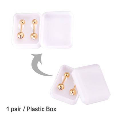 1 Pair Simple Style Solid Color Plating Inlay Stainless Steel Artificial Diamond Ear Studs