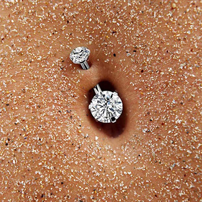 Fashion Double-headed Round Zircon Navel Nails Women's Human Body Jewelry