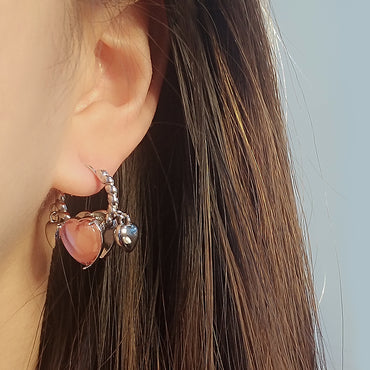 Fashion Heart Shape Alloy Plating Rhinestones Women's Earrings 1 Pair