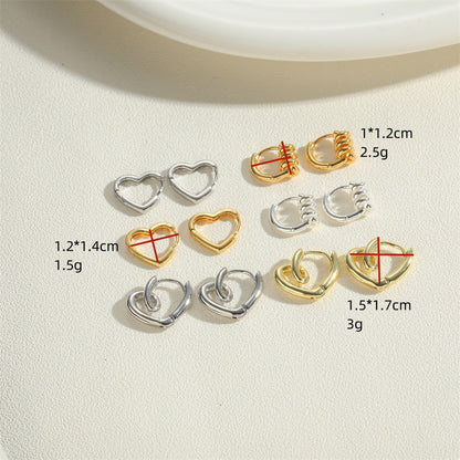 popular love French retro earrings independent station new heart-shaped design simple high-end texture earrings