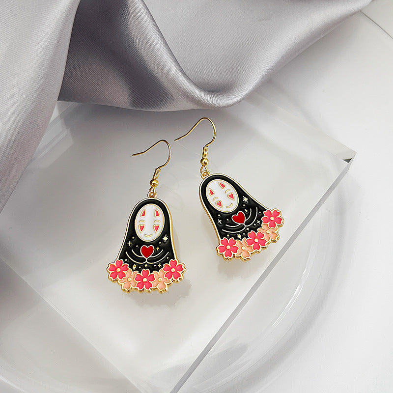 1 Pair Fashion Cartoon Character Enamel Alloy Drop Earrings