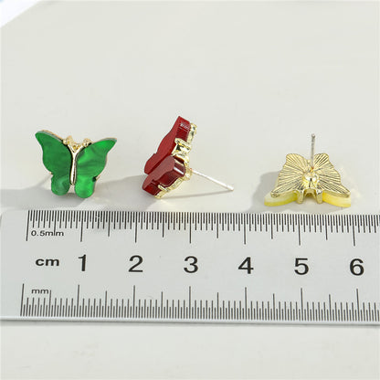 Fashion Animal Plating Alloy Artificial Gemstones Earrings