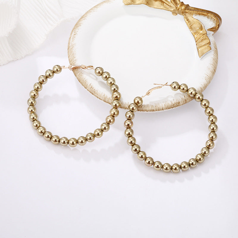 Wholesale Jewelry Retro Wooden Beads Circle Earrings Gooddiy