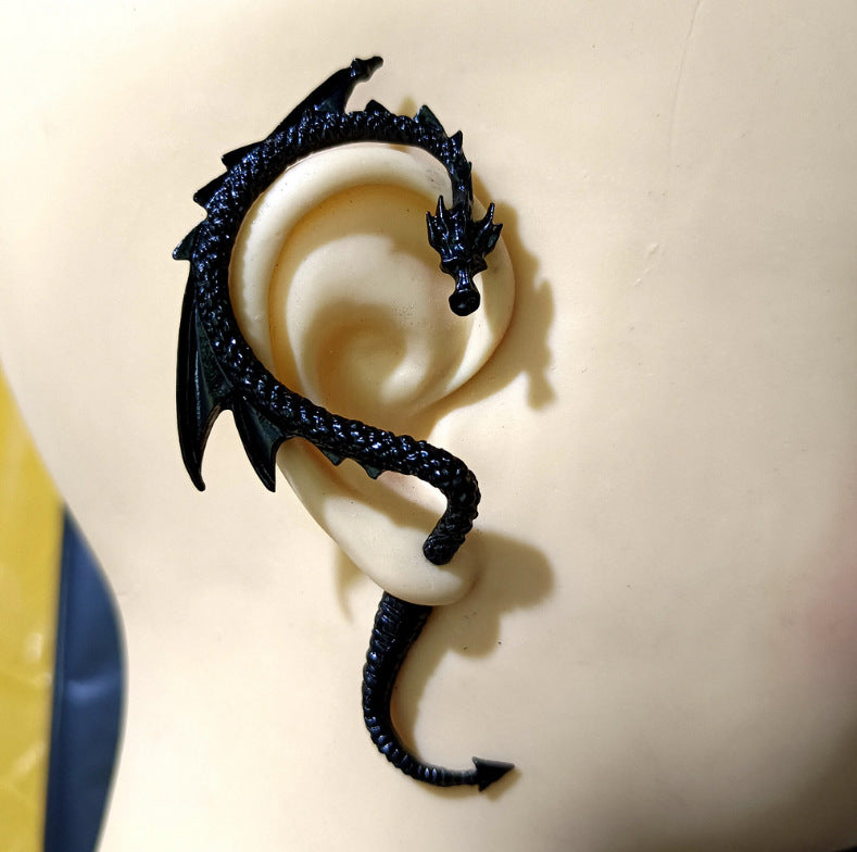 1 Piece Retro Dragon Plating Alloy Ear Clips