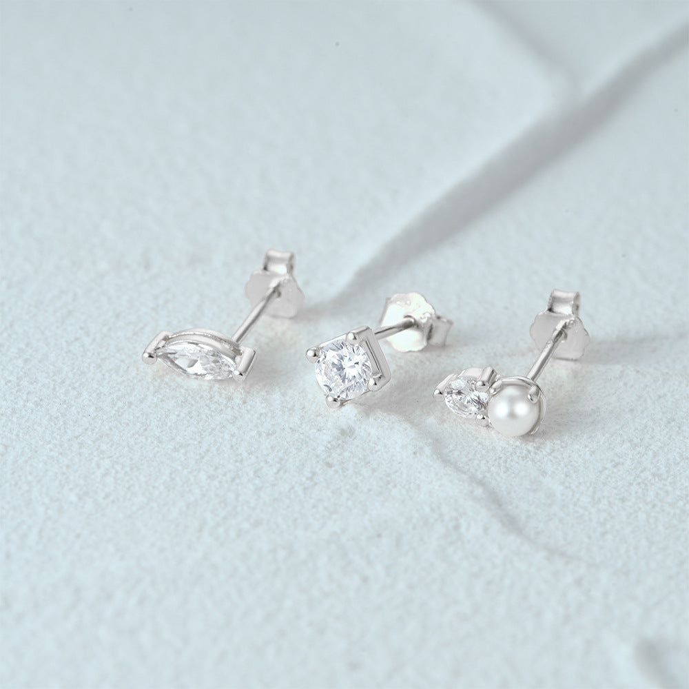 1 Set Simple Style Star Butterfly Plating Sterling Silver Ear Studs