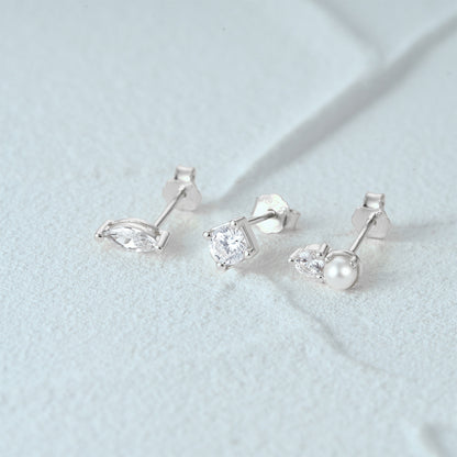 1 Set Simple Style Star Butterfly Plating Sterling Silver Ear Studs