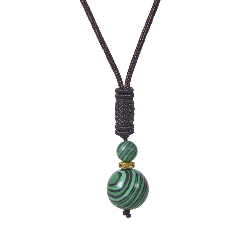 Ethnic Style Geometric Malachite Tiger Eye Obsidian Necklace 1 Piece