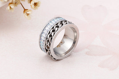 Wholesale Titanium Steel Chain Rotating Stainless Steel Ring Gooddiy