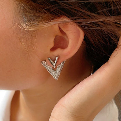 1 Pair Basic Classic Style Letter Plating Inlay Copper Zircon Ear Studs