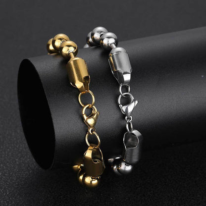 Hip-hop Geometric Stainless Steel Plating Bracelets Necklace