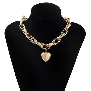 Romantic Heart Shape Aluminum Plating Unisex Pendant Necklace
