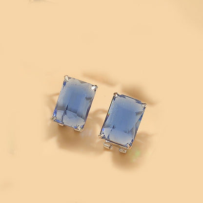 European and American new temperament trendy square crystal zircon earrings nipples niche fashion personality exquisite earrings jewelry wholesale