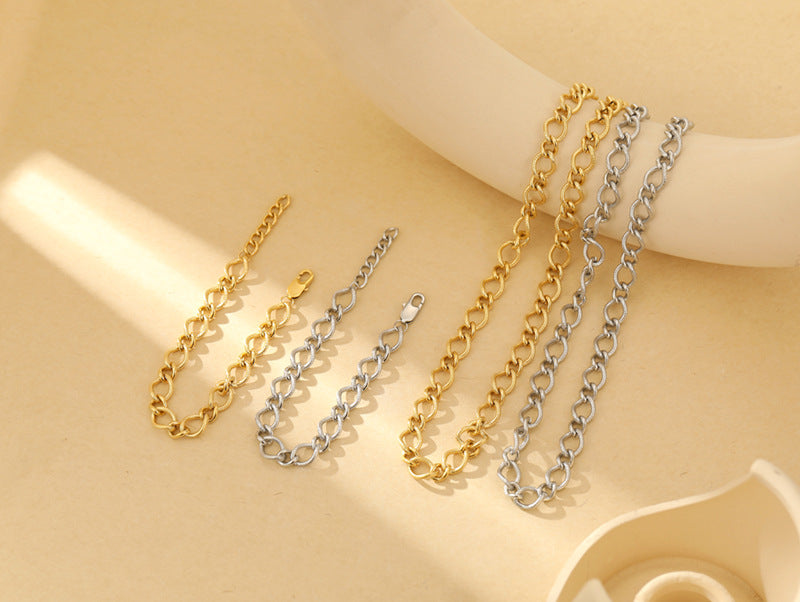 Elegant Retro Lady Geometric Stainless Steel Plating Bracelets Necklace