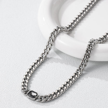 Titanium Steel Simple Style Geometric Polishing Inlay Zircon Bracelets Necklace