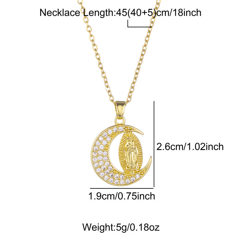 Stainless Steel Titanium Steel Retro Geometric Plating Inlay Zircon Pendant Necklace