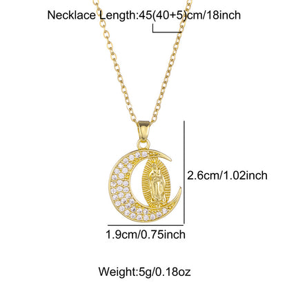 Stainless Steel Titanium Steel Retro Geometric Plating Inlay Zircon Pendant Necklace